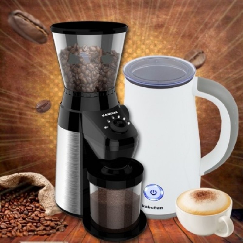 Bộ đôi máy xay cafe cho quán và máy đánh sữa tạo bọt